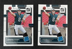 Lote de 2 tarjetas Donruss Football Carson 2022 clasificación fuerte novato #311 RC - Imagen 1 de 4