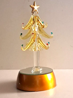 LED Lighted Glass Christmas Tree 7" -- Batteries Included - Image 1 of 4