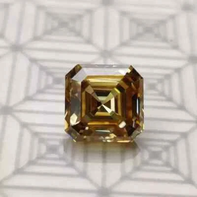 5X5 MM Fancy Brown Ascher Cut VVS1 Diamond Premium Quality Loose Gemstone 2pcs - Image 1 of 4