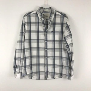 Chemise homme American Eagle Outfitters boutonnée devant manches longues blanc gris marine - Photo 1/4