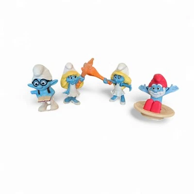 Lot 4 x The Smurfs 2 McDonalds 2013 Bundle Smurfette Brainy Papa Happy Meal Toys - image 1 of 3
