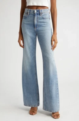 NEW! $330 ALICE + OLIVIA WEEZY WIDE LEG JEANS SADIE LIGHT VINTAGE BLUE SZ 29 - Image 1 of 4