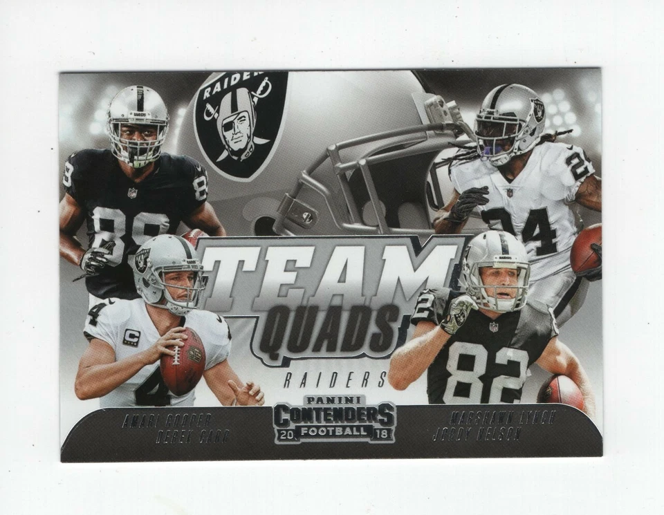 2018 Panini Contenders TEAM QUADS OAKLAND RAIDERS CARR, COOPER, LYNCH, NELSON - Image 1 of 1