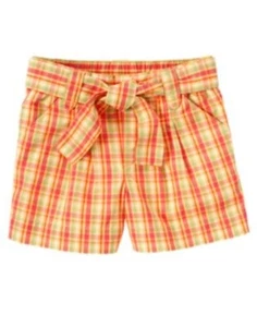 GYMBOREE ALOHA SUNSHINE PLAID BELTED WOVEN SHORTS 3 5 NWT - Picture 1 of 2