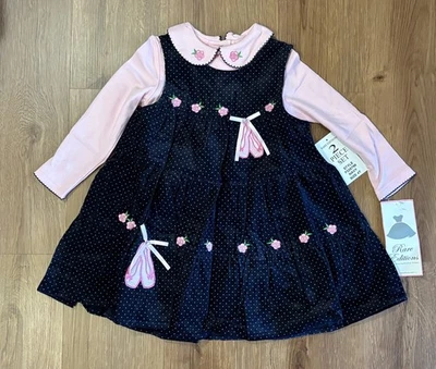 Nuevo con etiquetas Vestido Bailarina Sin Mangas Lunares Rosas y Top Rosa por Ediciones Raras talla 4T Foto 1 de 4