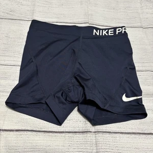 Pantaloncini a compressione Nike Pro da donna taglia XS blu navy allenamento attivo - Foto 1 di 11