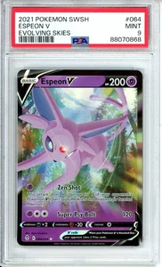2021 Pokémon SWSH Espeon V #064 Evolving Skies PSA 9 Mint – Full Art Ultra Rare - Picture 1 of 2