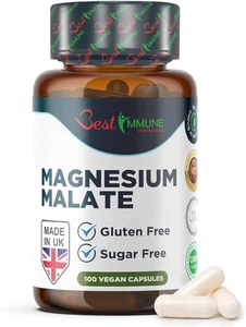 Malato Di Magnesio Naturale 500Mg Qualità Premium 100 Capsule Vegane Massima Bio - Foto 1 di 12