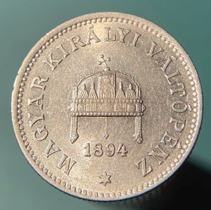aUNC  - Hungary - 20 Filler  -  1894  -  Nice Copper Coin! - Bild 1 von 2