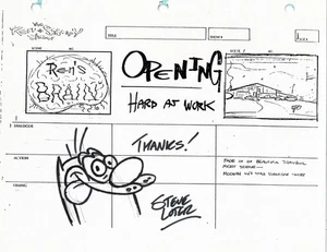 Ren und Stimpy signiert Prod Storyboard Kopie Lot 101 Seiten Nickelodeon 1995 Gehirn - Bild 1 von 24