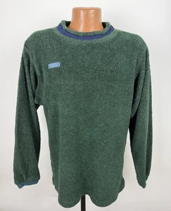 Vintage 90s Columbia Fleece Pullover Mens Medium Forest Green Mock Neck Outdoor - Picture 1 of 17
