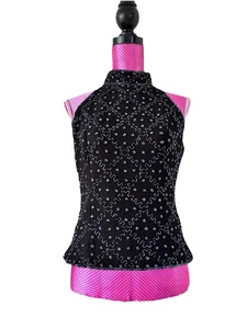 BNWOT .. ROMAN .. Black Embellished Sleeveless Top Size 10 - Picture 1 of 7