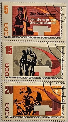 East Germany 1967 Russian Revolution, 3 CTO, Unused, OG, #955, 957-8, FREE SHIP  - Image 1 of 4