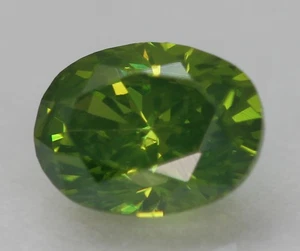 Diamante realzado natural ovalado verde vivo de lujo de 0,24 quilates VS1 4,30 X 3,28 mm VIDEO - Imagen 1 de 3