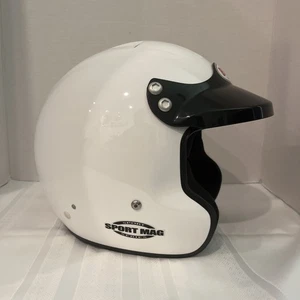 Sport Mag SA2015 Open Face Racing Helmet - White Size L(60) With Bag. - Picture 1 of 12