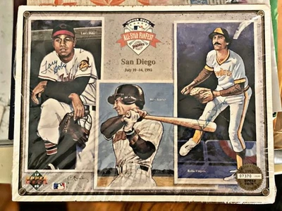 92 UpperDeck AllStar FanFest foto firmada Larry Doby, Steve Garvey, Rollie Fingers Foto 1 de 4