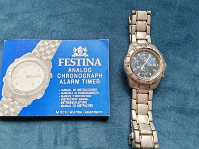 Festina Mens Alarm Chronograph With Papers. Excellent Working Condition 16169 - Image 1 of 4