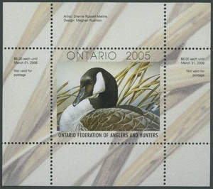 2005 CANADA-ONTARIO. FEDERATION OF ANGLERS & HUNTERS, CANADA GOOSE, VD.#OW13 - Picture 1 of 3