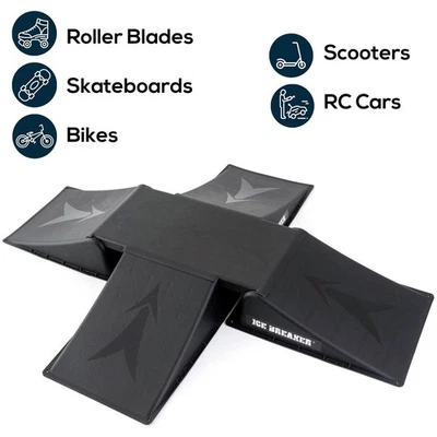 MINI 5 PIECE BIKE STUNT 4 WAY RAMP ICE BREAKER SKATEBOARD SCOOTER SKATE BMX - Image 1 of 4