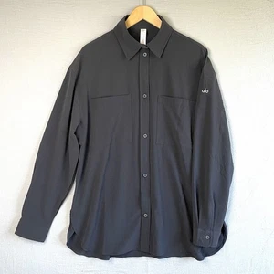 Camisa Alo Yoga Mujer M Negra Dreamscape Abotonada Manga Larga Atletismo - Imagen 1 de 15