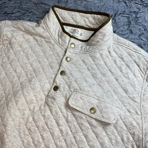 FAHERTY Epic Quilted Men’s XL Fleece Pullover Sweater Beige - Picture 1 of 12