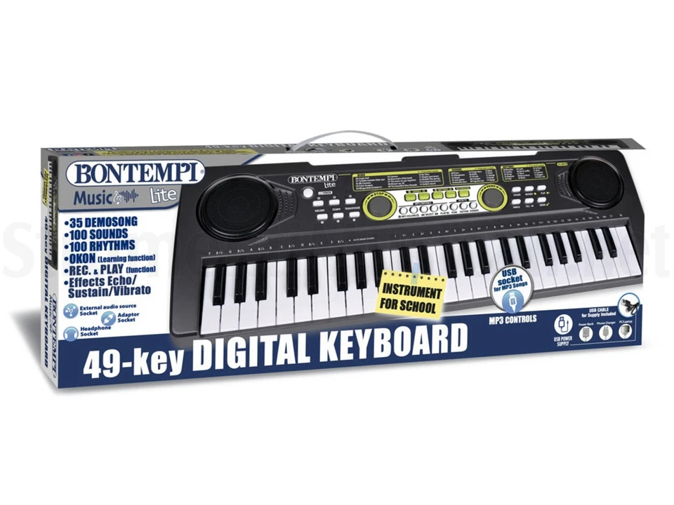 Gadget - Bontempi 15 4970 Tastiera 49 Tasti Lite - Passo 1 5 Cm Con Presa Cuff