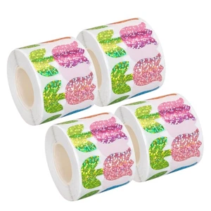 4 Rolls Tulip Pattern Sticker Flower Stickers Labels Envelope Sealing - Picture 1 of 12