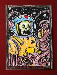 A Haunted Horror Story 1/1 Hand-Drawn Sketch Card by Eike Typhoon Productions - Picture 1 of 2