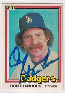 Don Stanhouse 1981 Donruss Los Angeles Dodgers SIGNED CARD AUTOGRAPHED - Picture 1 of 1