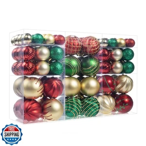 100Pcs Christmas Ball Ornaments Set, Assorted Shatterproof Christmas Ornament - Picture 1 of 5