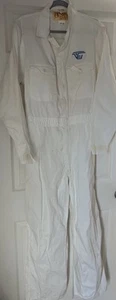 VINTAGE 1960s Sweet Orr XXL Sanforized White Denim Dual Pocket White Overalls - Picture 1 of 7