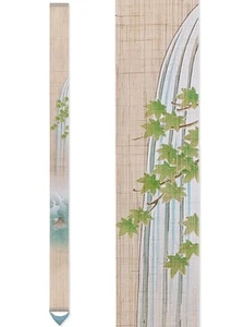 Linen Tapestry | Waterfall and Wind | Slim Japanese Wall Hanging, Made in Kyoto - Picture 1 of 10