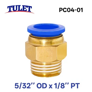 5x Pneumatik 5/32" Rohr x 1/8" PT Stecker Steck auf Luft Anschluss Fitting - Bild 1 von 3