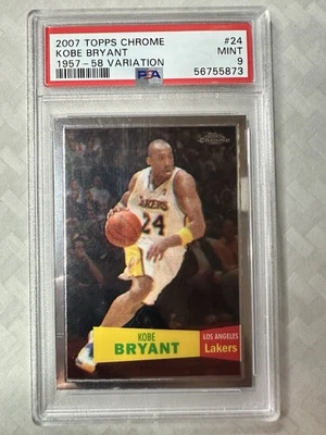 PSA 9 - 2007-08 Topps Chrome Kobe Bryant #24 1957-58 Variation  - Image 1 of 2