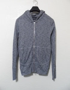 Wings+Horns Gray 1X1 Slub Cotton Full Zip Hoodie Small - Picture 1 of 8