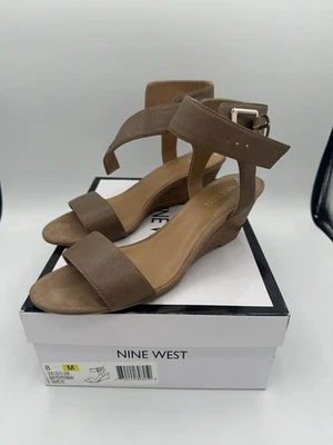Nine West Shoes Womens Size 8  Pepperman Sandals Heels Bow Strap Dressy Taupe - Image 1 of 4