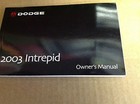 2003 DODGE INTREPID Factory Owners Manual Booklet Glove Box Mopar OEM Dodge 2003