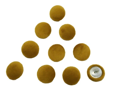10 x Upholstery Buttons in MUSTARD GOLD - Plush Velvet (Size: 25mm) - Image 1 of 4