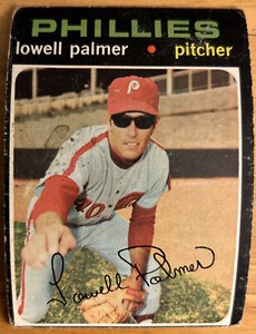 1971 Topps Lowell Palmer Card #554 Phillies Pitcher Low-Grade Poor Creased