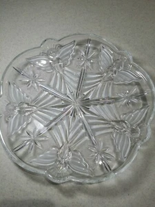 Gorham Crystal Angel Snowflake Round Platter 13 1/2 Christmas Platter Tray - Picture 1 of 12