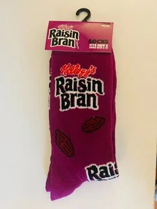 Calcetines Kellogg's Raisin Bran púrpura talla 6-12 un par de comida divertida Odd Sox - Imagen 1 de 2