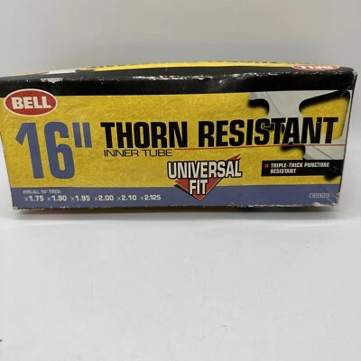 BELL INNER TUBE 16 x 1.75/2.125" 33MM THORN RESISTANT HEAVY DUTY SCHRADER VALVE - Image 1 of 4