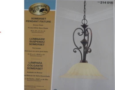 Lot of (3) Hampton Bay 214 018 SOMERSET 1-light Pendant Fixture Bronze - USED - Image 1 of 4