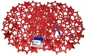 2er Set gleiche unklare runde Tischsets aus Vinyl (15") USA PATRIOTISCHE ROTE STERNE, BL - Bild 1 von 9