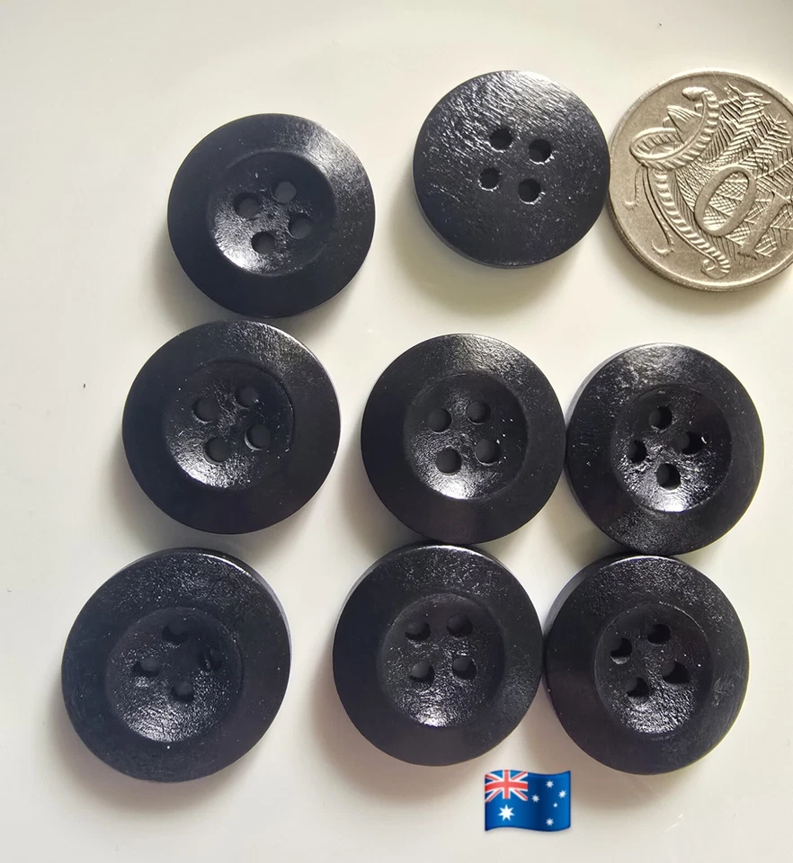 10pcs 20mm Black Wooden 4 Hole Buttons - Image 1 of 1