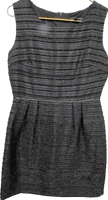 Vestido negro sin mangas a rayas Cynthia Rowley talla 8 Foto 1 de 4