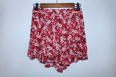 Pantalones Cortos Para Mujer Kivari XS Rojo Blanco Floral Cintura Elástica Rayón Foto 1 de 4
