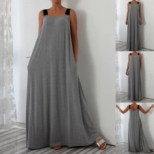 Plus Size 20-28 Summer Womens Tank Dress Ladies Kaftan Baggy Dress High Quality - Picture 1 of 16