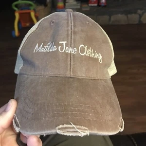 Matilda Jane Clothing Hat Cap Snap Back Womens Brown Mesh Adjustable Logo - Picture 1 of 6