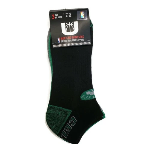 NBA Boston Celtics 3 Pair Of No Show Socks Green Black Gray Mens Shoe Size 6-12 Cover